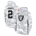 Kieara LV.Raiders #2 Ashton Jeanty Player Arctic Camo Salute to Service Hoodies Limited Game Stitched Jerseys