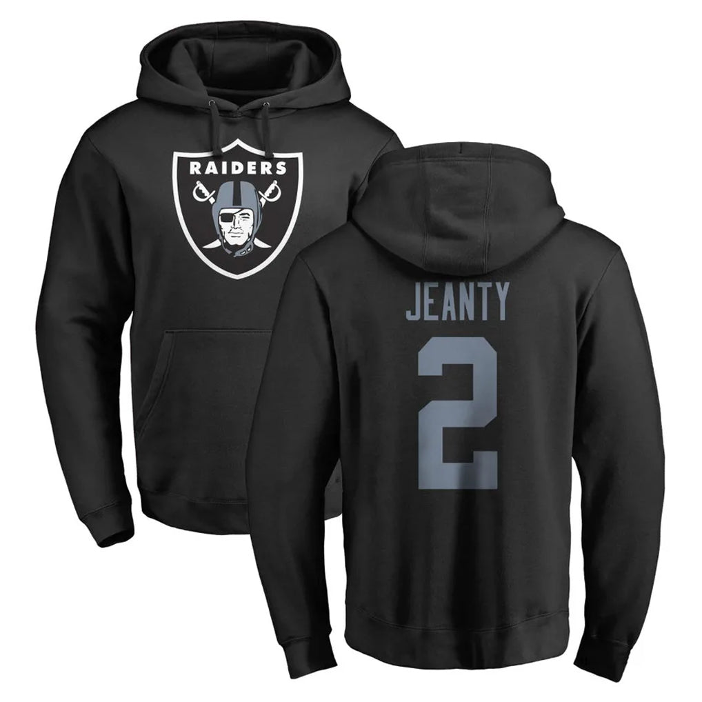 Kieara LV.Raiders #2 Ashton Jeanty Player Black Logo Pullover Hoodies Limited Game Stitched Jerseys