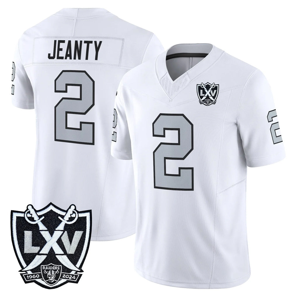 Kieara LV.Raiders #2 Ashton Jeanty Player White 2026 Vapor Limited Home Game Stitched Jerseys