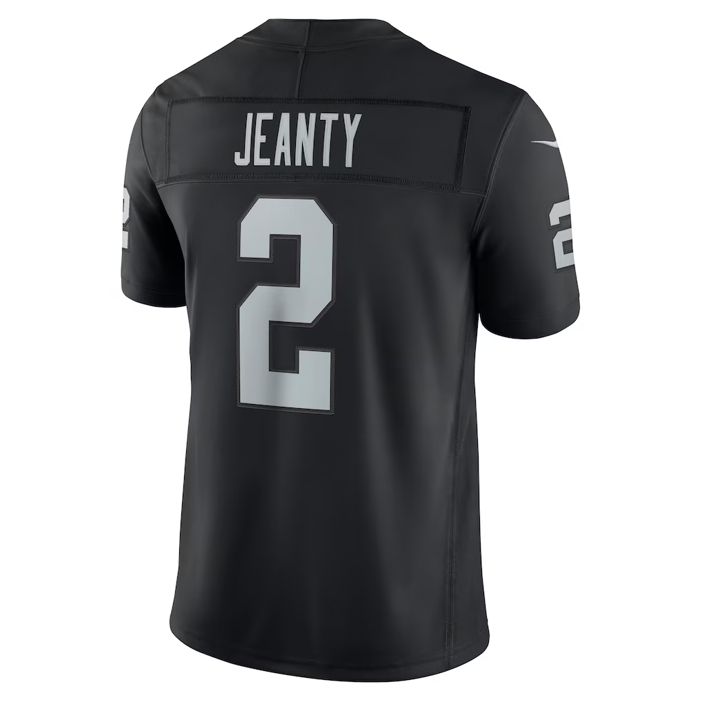 Kieara LV.Raiders #2 Ashton Jeanty  Black Team Vapor F.U.S.E. Stitched Limited Jerseys