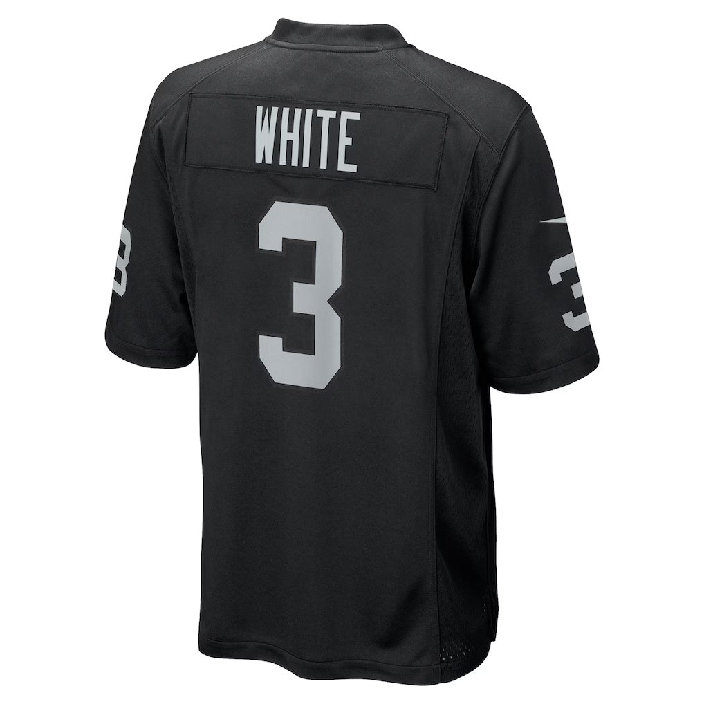 Kieara LV.Raiders #3 Zamir White Black Team Game Stitched Jerseys