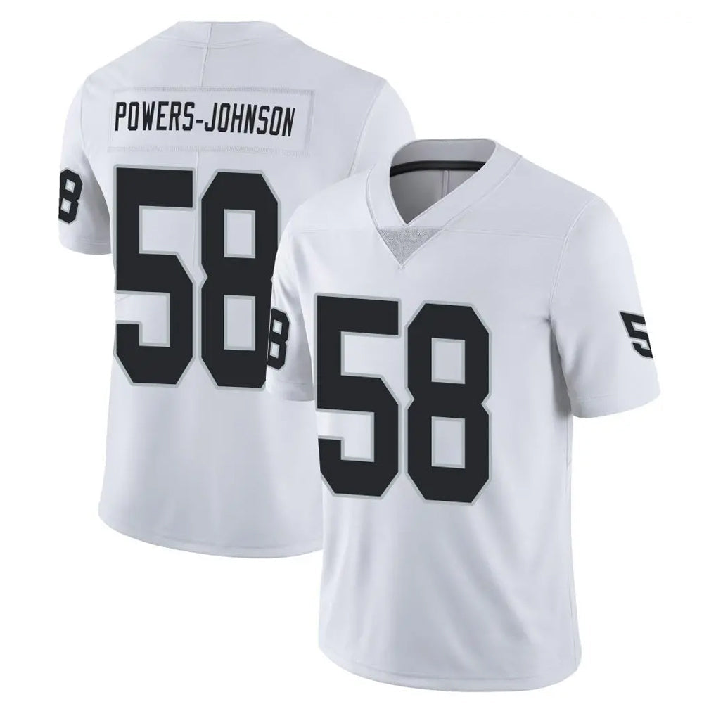 Kieara LV.Raiders #58 Jackson Powers-Johnson Player White Limited Vapor Untouchable Home Game Stitched Jerseys