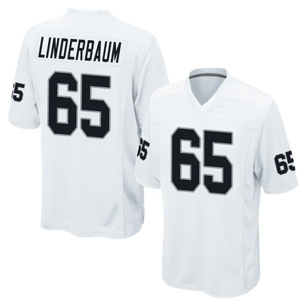 Kieara LV.Raiders #65 Tyler Linderbaum Player White Home Game Stitched Jerseys
