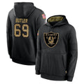 Kieara LV.Raiders #69 Adam Butler Player Black Salute to Service Hoodies Limited Game Stitched Jerseys