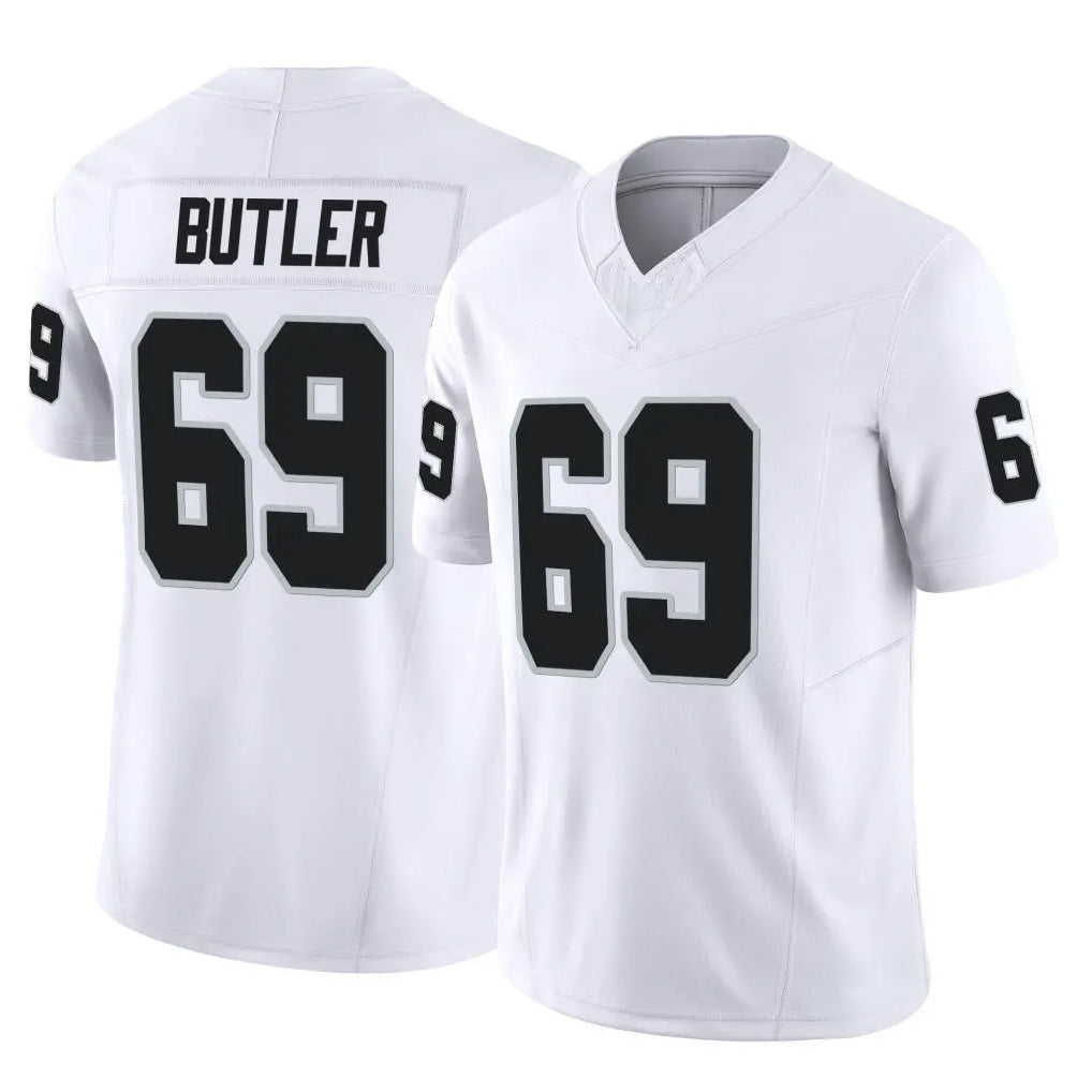 Kieara LV.Raiders #69 Adam Butler Player White Limited Vapor F.U.S.E. Home Game Stitched Jerseys