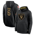 Kieara LV.Raiders #6 A.J. Cole Player Black Salute to Service Hoodies Limited Game Stitched Jerseys