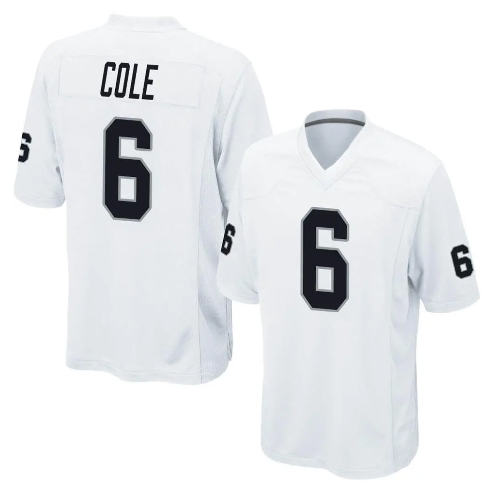 Kieara LV.Raiders #6 A.J. Cole Player White Home Game Stitched Jerseys