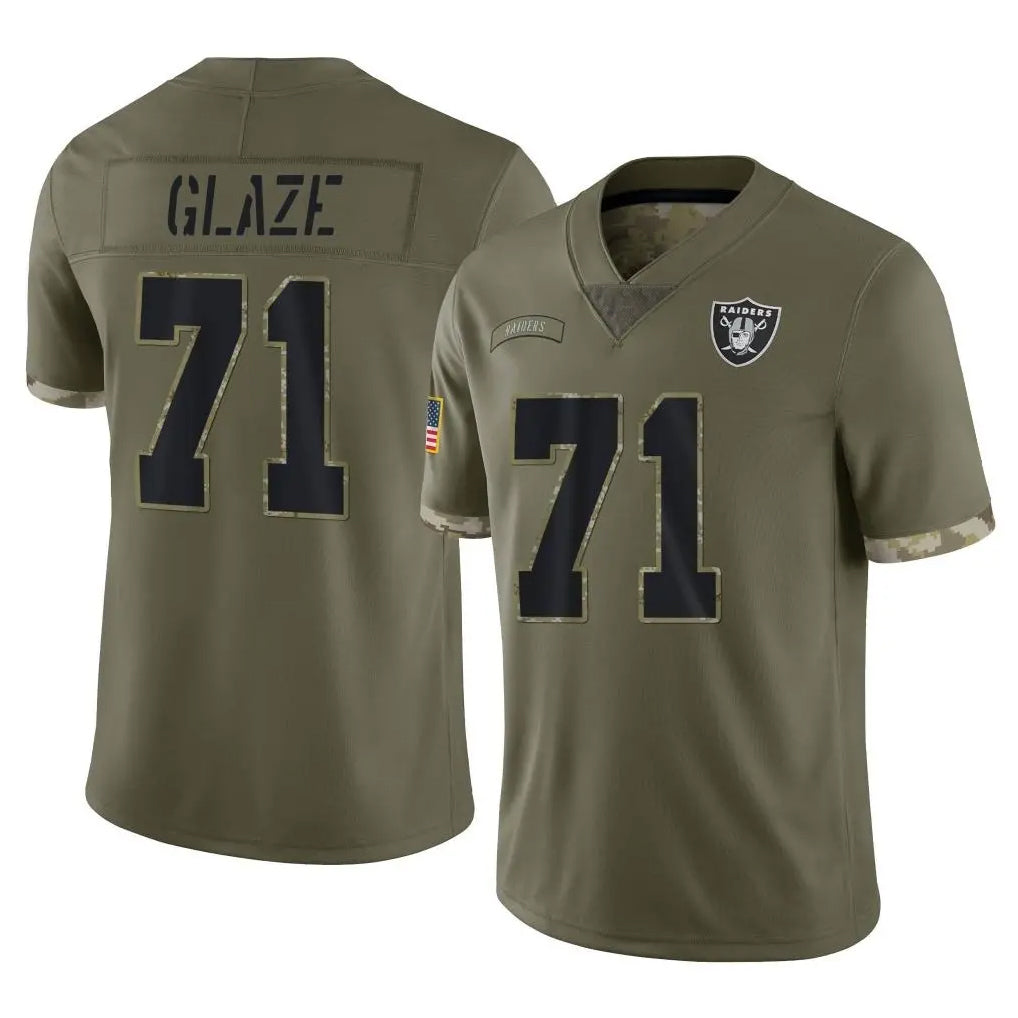 Kieara LV.Raiders #71 DJ Glaze Player Olive Salute To Service Limited Stitched Jerseys