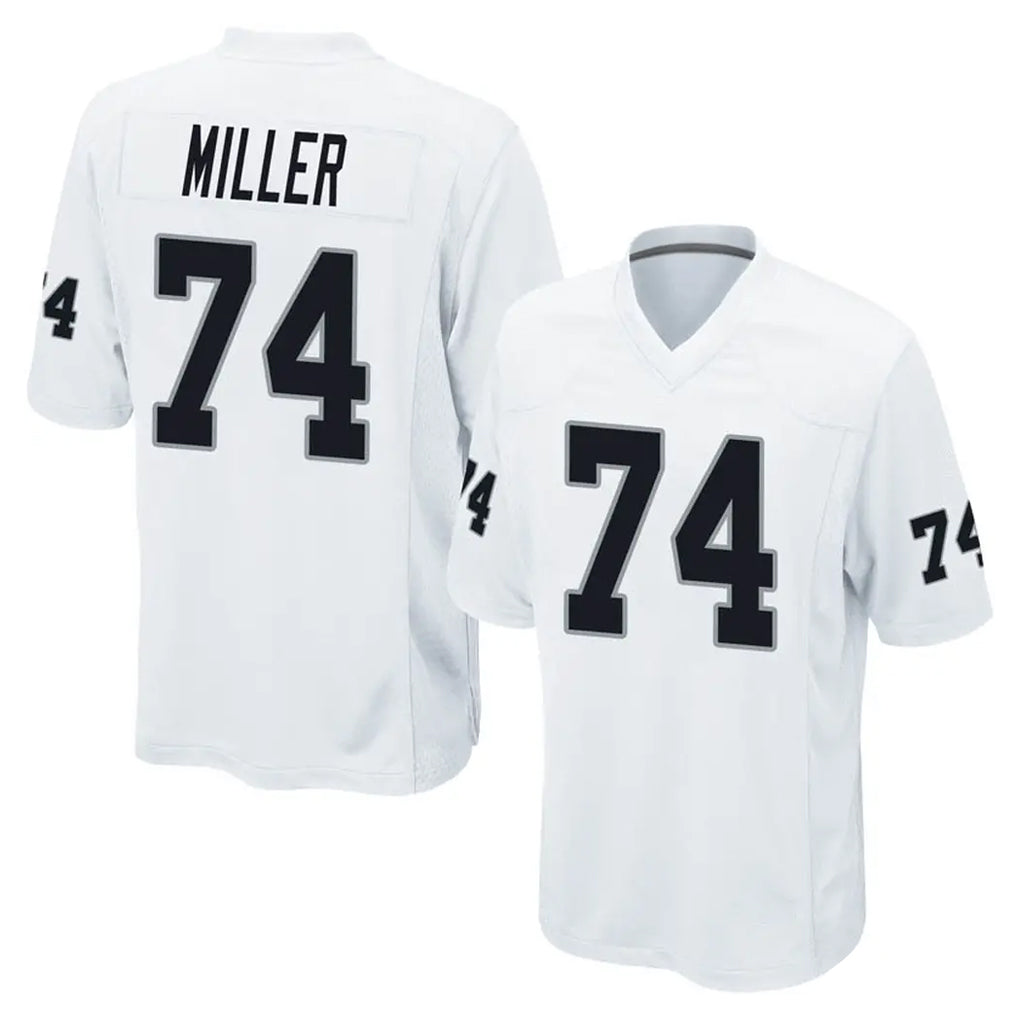 Kieara LV.Raiders #74 Kolton Miller Player White Home Game Stitched Jerseys