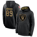 Kieara LV.Raiders #89 Brock Bowers Player Salute to Service Black Hoodies Stitched Jerseys