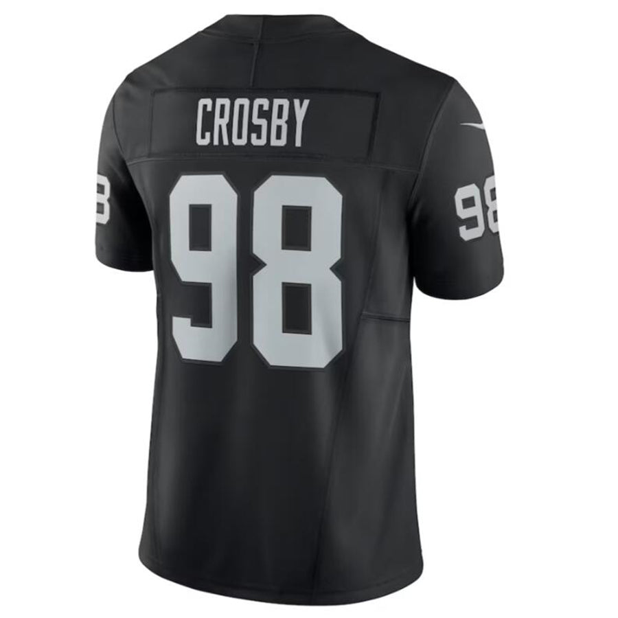 Kieara LV.Raiders #98 Maxx Crosby Black Vapor F.U.S.E. Limited Jersey American Stitched Jerseys