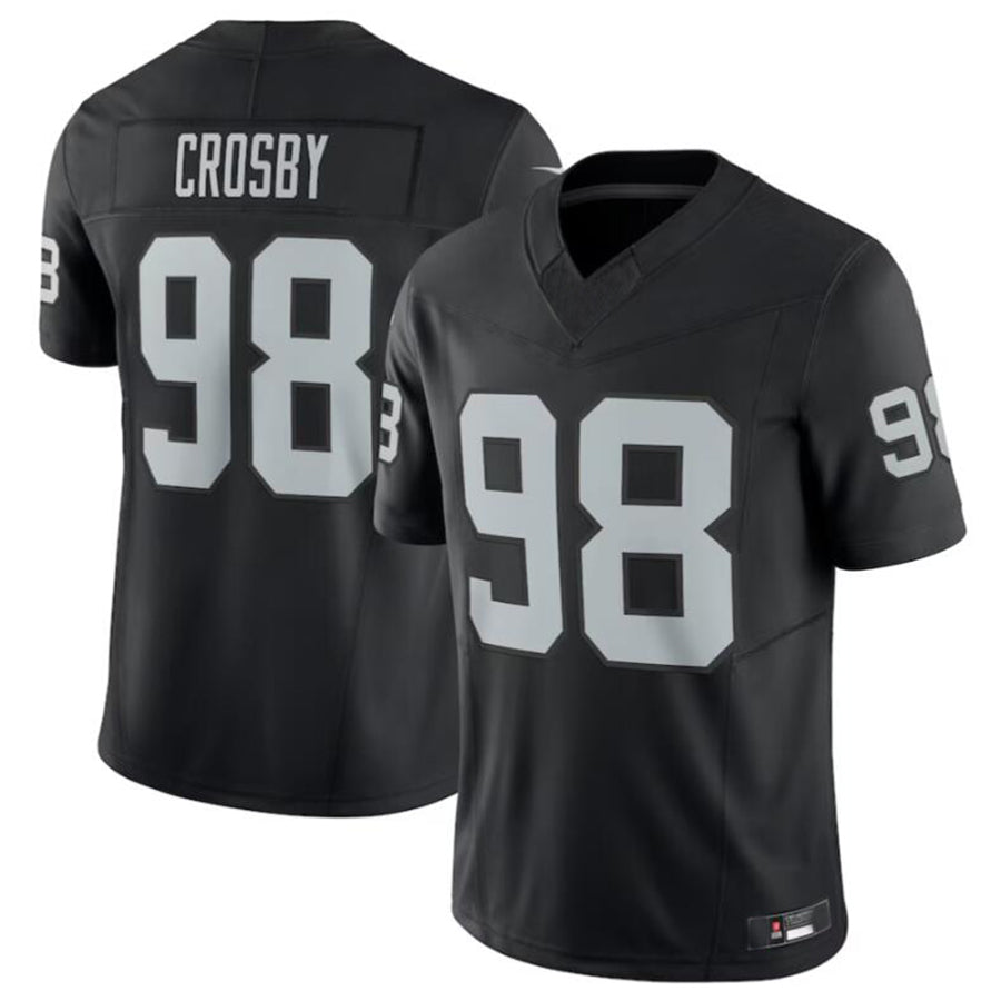 Kieara LV.Raiders #98 Maxx Crosby Black Vapor F.U.S.E. Limited Jersey American Stitched Jersey