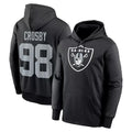 Kieara LV.Raiders #98 Maxx Crosby Player Black Salute to Service Hoodies Stitched Jerseys
