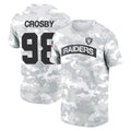 Kieara LV.Raiders #98 Maxx Crosby Player Black Salute to Service T-Shirts Stitched Jerseys