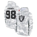 Kieara LV.Raiders #98 Maxx Crosby Player Salute to Service Hoodies Stitched Jerseys