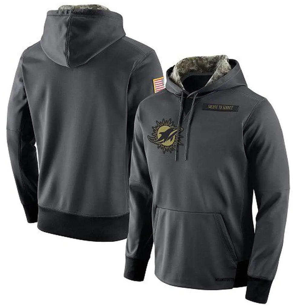 Kieara M.Dolphins Gray Pullover Hoodies Limited Blank Player Stitched Jerseys
