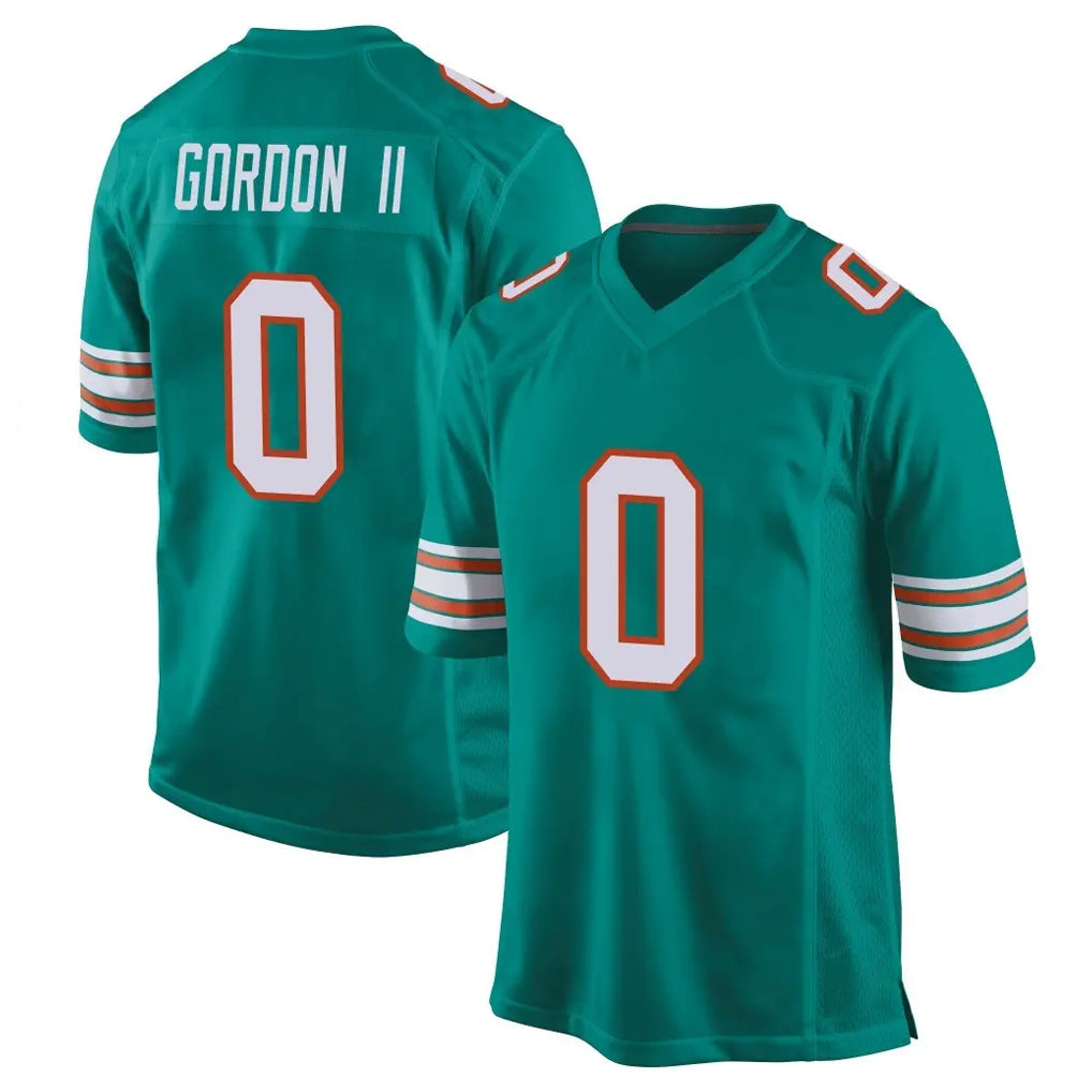 Kieara M.Dolphins #0 Ollie Gordon II Player Aqua Alternate Home Game Stitched Jerseys