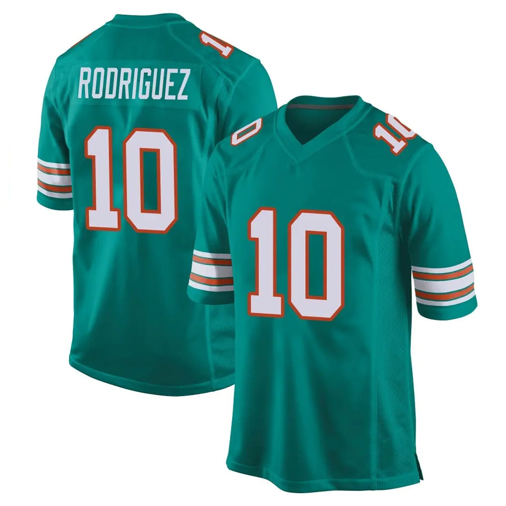 Kieara M.Dolphins #10 Jacob Rodriguez Player Aqua Alternate Home Game Stitched Jerseys