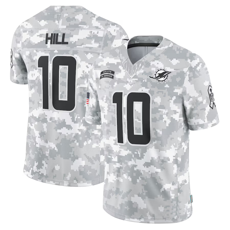 Kieara M.Dolphins #10 Tyreek Hill Player Arctic Camo Salute to Service Limited Stitched Jerseys
