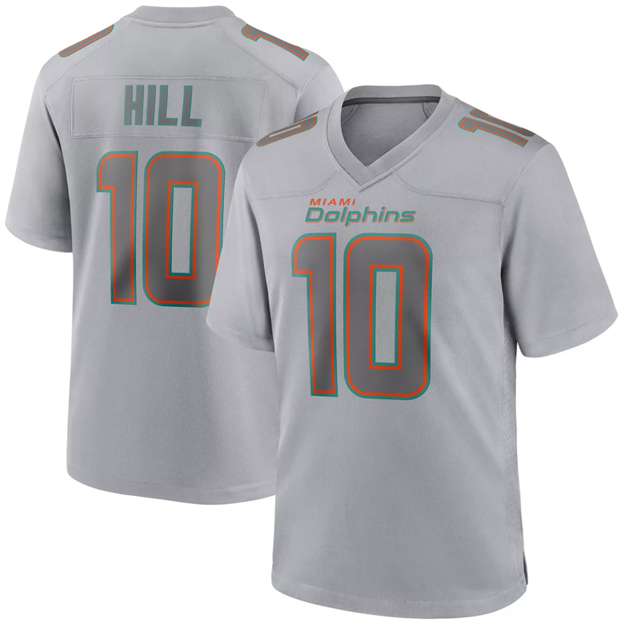 Kieara M.Dolphins #10 Tyreek Hill Player Grey Atmosphere Fashion Stitched Jerseys
