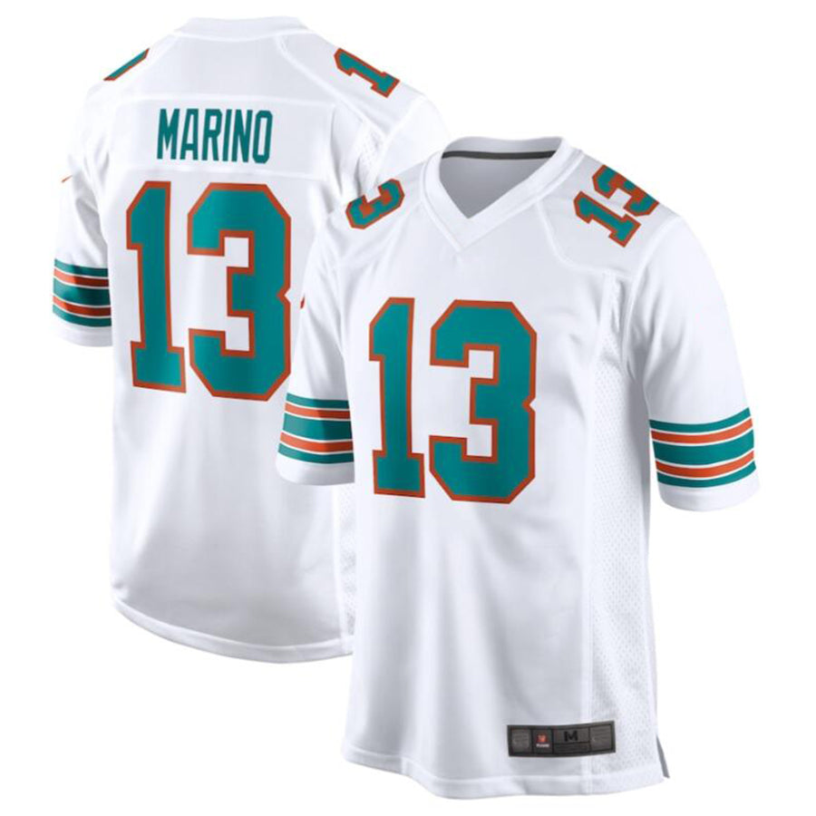 Kieara M.Dolphins #13 Dan Marino White Retired Player Jersey American Stitched Jerseys
