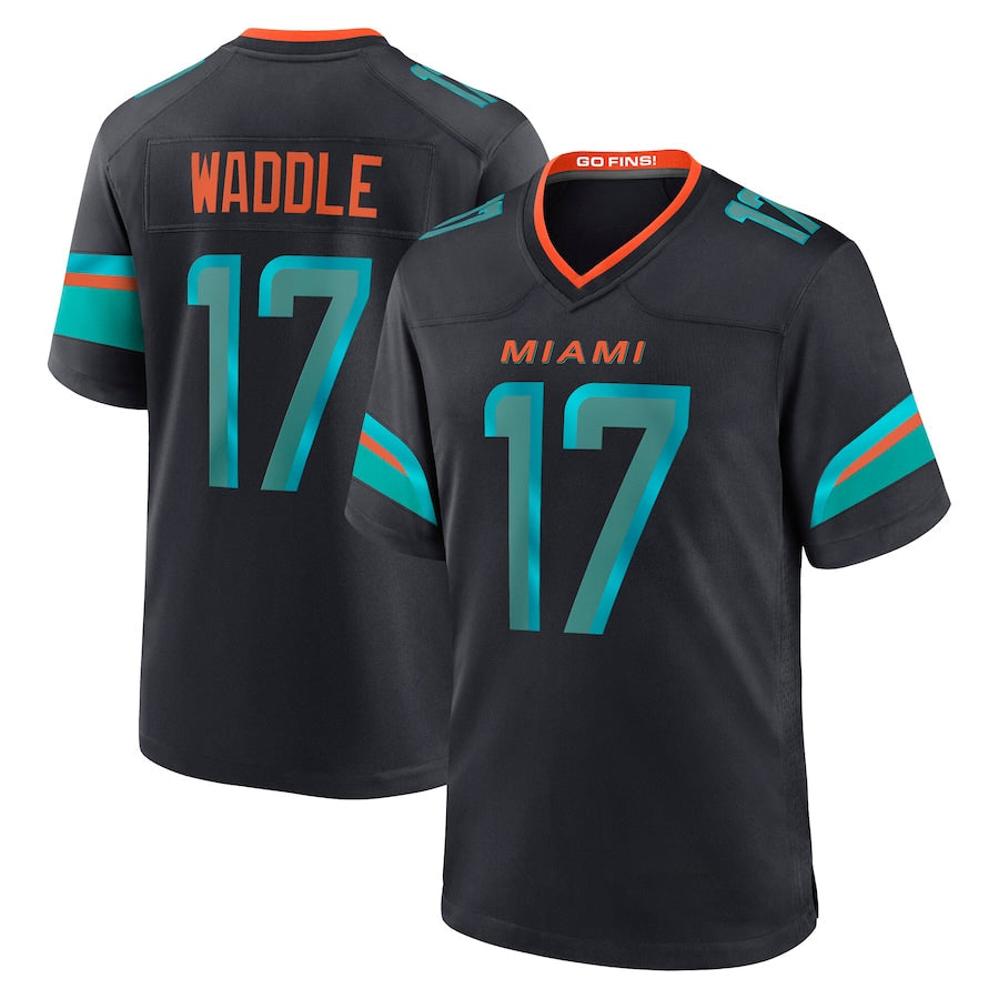 Kieara M.Dolphins #17 Jaylen Waddle Player Blue Rivalries Collection Game Stitched Jerseys