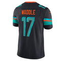 Kieara M.Dolphins #17 Jaylen Waddle Player Blue Rivalries Collection Vapor Limited Stitched Jersey