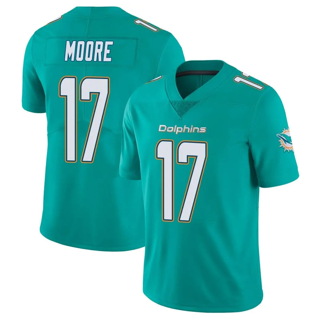 Kieara M.Dolphins #17 Trey Moore Player Aqua Limited Vapor Untouchable Home Game Stitched Jerseys