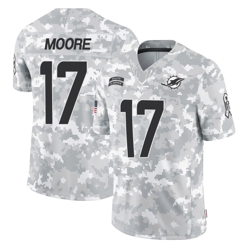 Kieara M.Dolphins #17 Trey Moore Player Arctic Camo Salute To Service Limited Game Stitched Jerseys