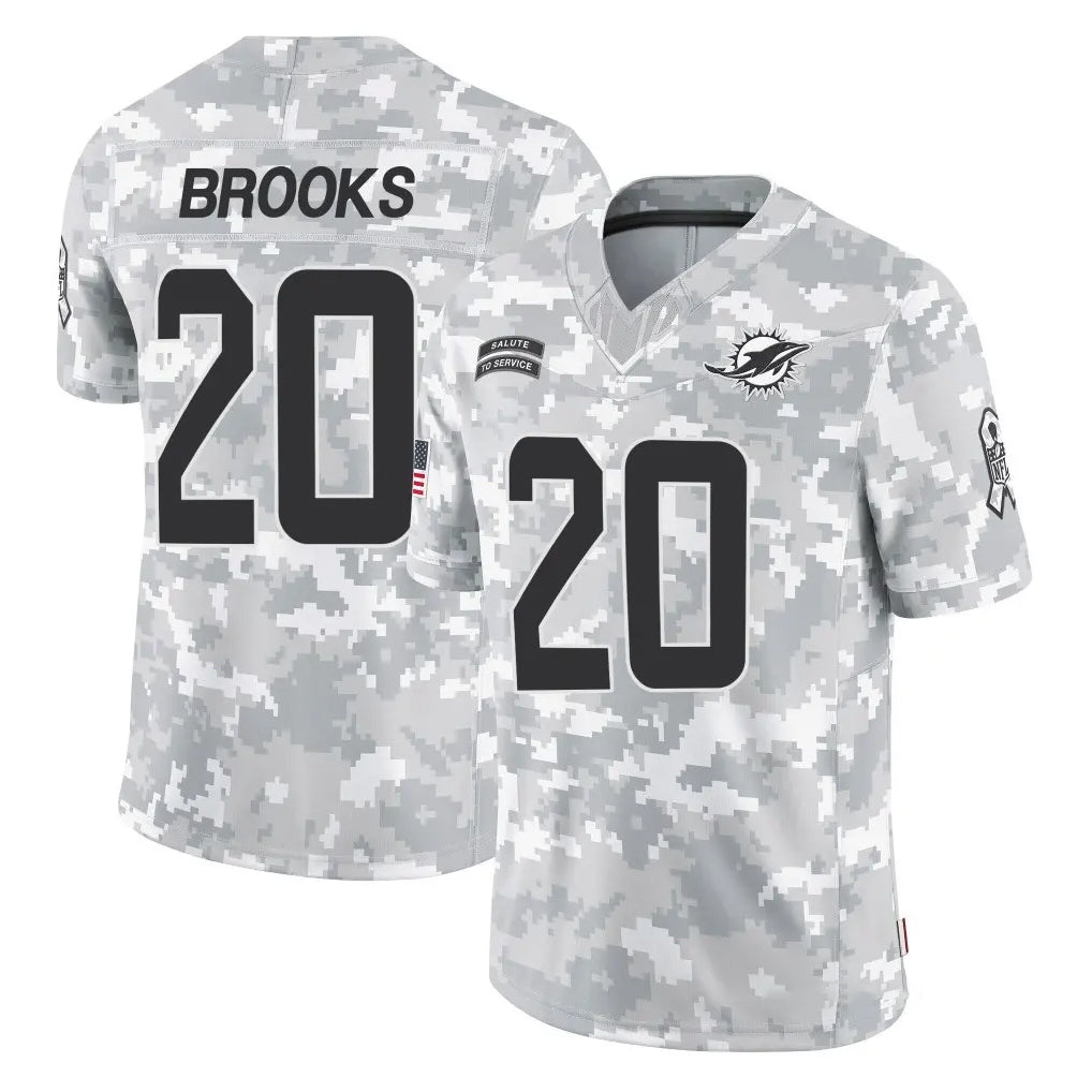 Kieara M.Dolphins #20 Jordyn Brooks Player Arctic Camo Salute To Service Limited Game Stitched Jerseys