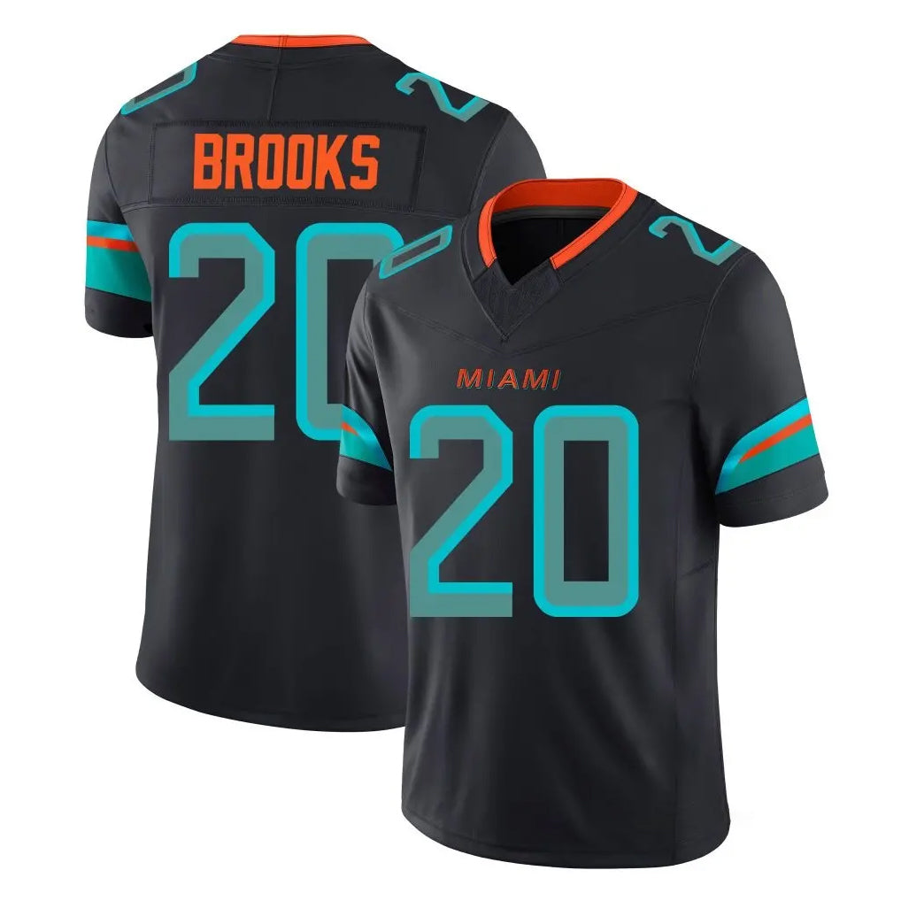 Kieara M.Dolphins #20 Jordyn Brooks Player Black Limited Pitch Rivalries Collection Home Game Stitched Jerseys