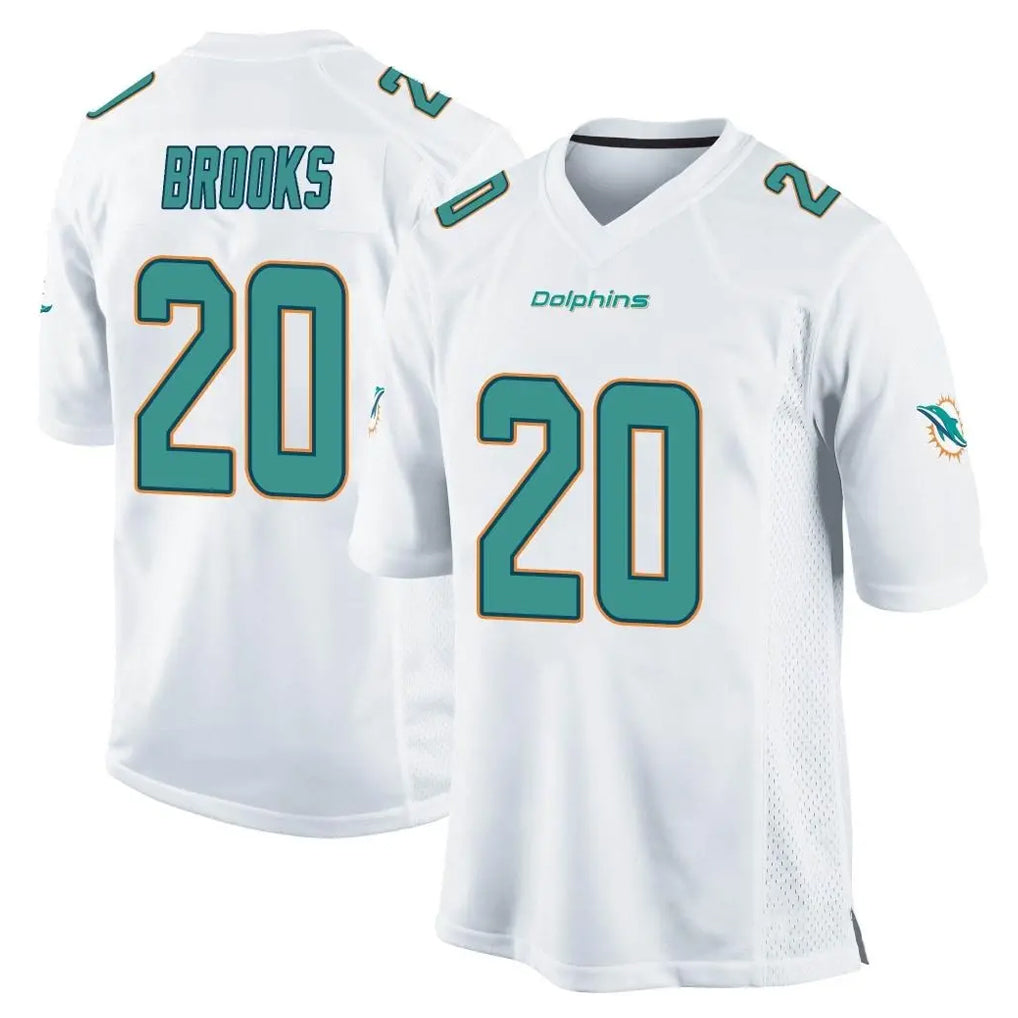 Kieara M.Dolphins #20 Jordyn Brooks Player White Home Game Stitched Jerseys