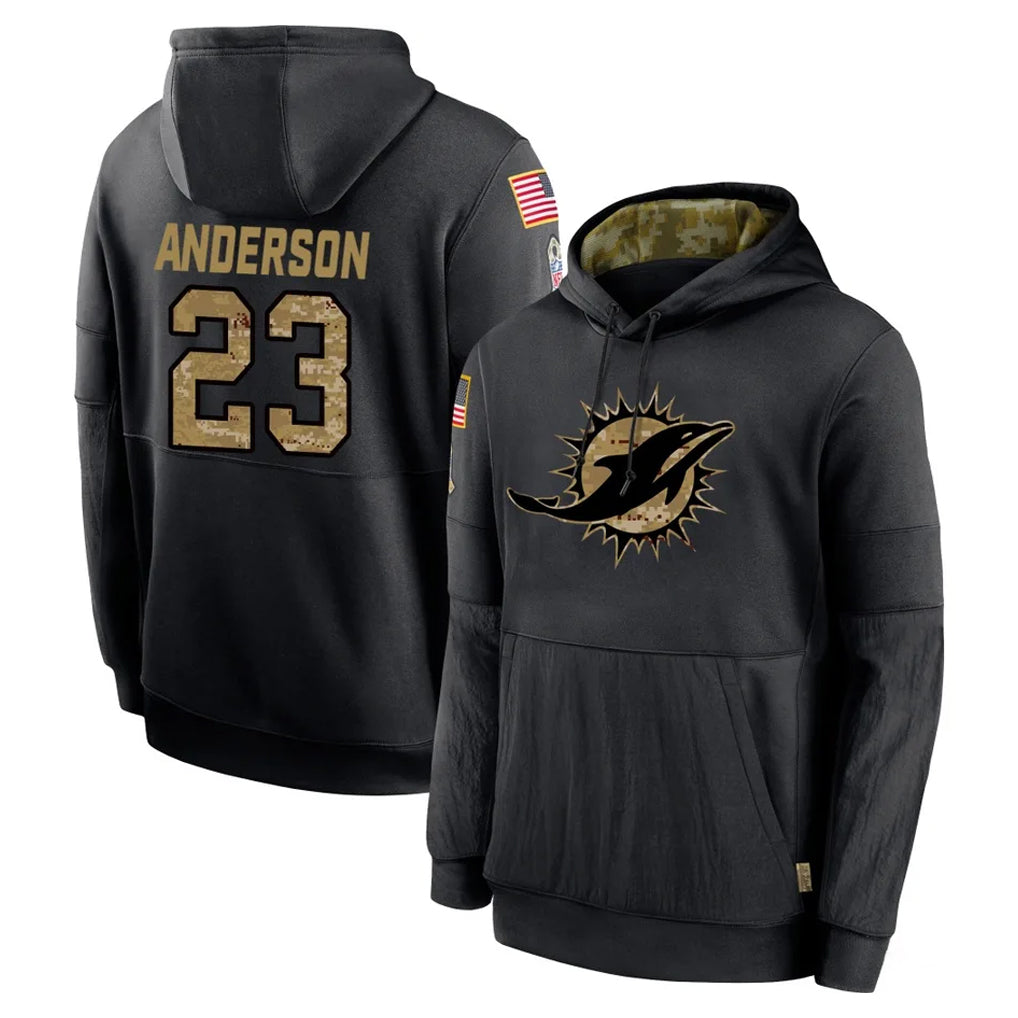 Kieara M.Dolphins #23 Zayne Anderson Player Black Salute to Service Hoodies Limited Game Stitched Jerseys