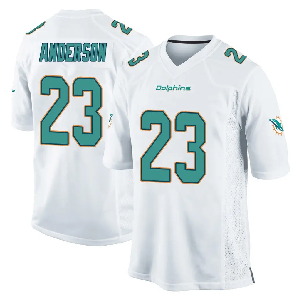 Kieara M.Dolphins #23 Zayne Anderson Player White Home Game Stitched Jerseys
