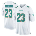 Kieara M.Dolphins #23 Zayne Anderson Player White Home Game Stitched Jerseys