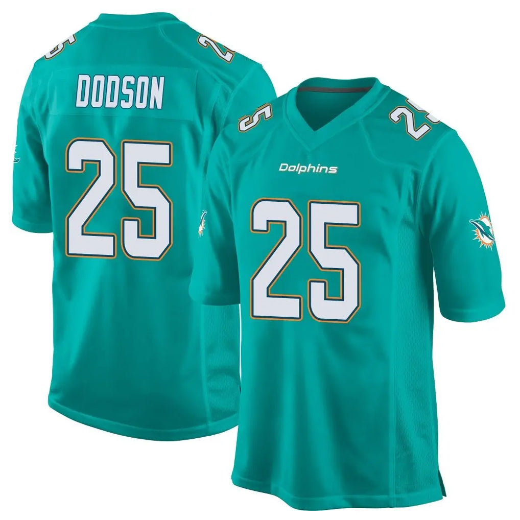 Kieara M.Dolphins #25 Tyrel Dodson Player Aqua Team Color Home Game Stitched Jerseys