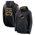 Kieara M.Dolphins #25 Tyrel Dodson Player Black Salute to Service Hoodies Limited Game Stitched Jerseys
