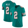 Kieara M.Dolphins #2 Malik Willis Player Aqua Limited Alternate Vapor Untouchable Home Game Stitched Jerseys