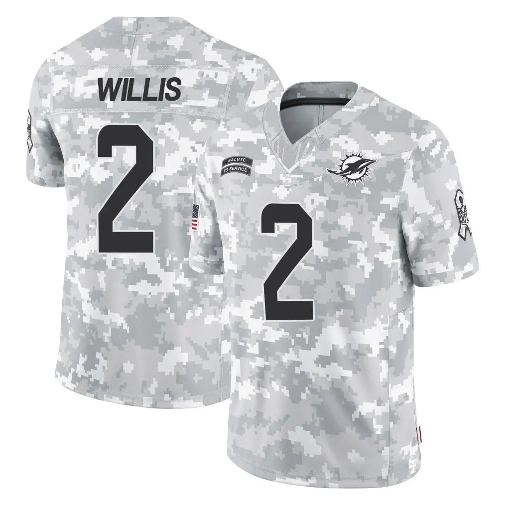 Kieara M.Dolphins #2 Malik Willis Player Arctic Camo Salute To Service Limited Game Stitched Jerseys