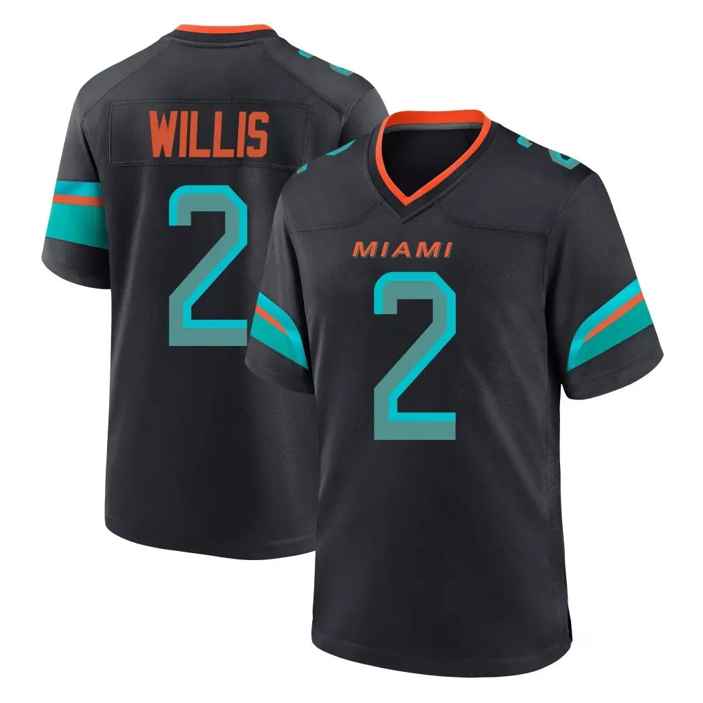 Kieara M.Dolphins #2 Malik Willis Player Black Pitch Rivalries Collection Home Game Stitched Jerseys