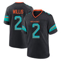 Kieara M.Dolphins #2 Malik Willis Player Black Pitch Rivalries Collection Home Game Stitched Jerseys