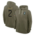 Kieara M.Dolphins #2 Malik Willis Player Olive Salute to Service Pullover Hoodies Limited Stitched Jerseys