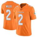 Kieara M.Dolphins #2 Malik Willis Player Orange Limited Home Game Stitched Jerseys