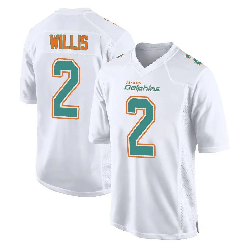 Kieara M.Dolphins #2 Malik Willis Player White Fashion Home Game Stitched Jerseys