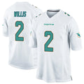 Kieara M.Dolphins #2 Malik Willis Player White Home Game Stitched Jerseys