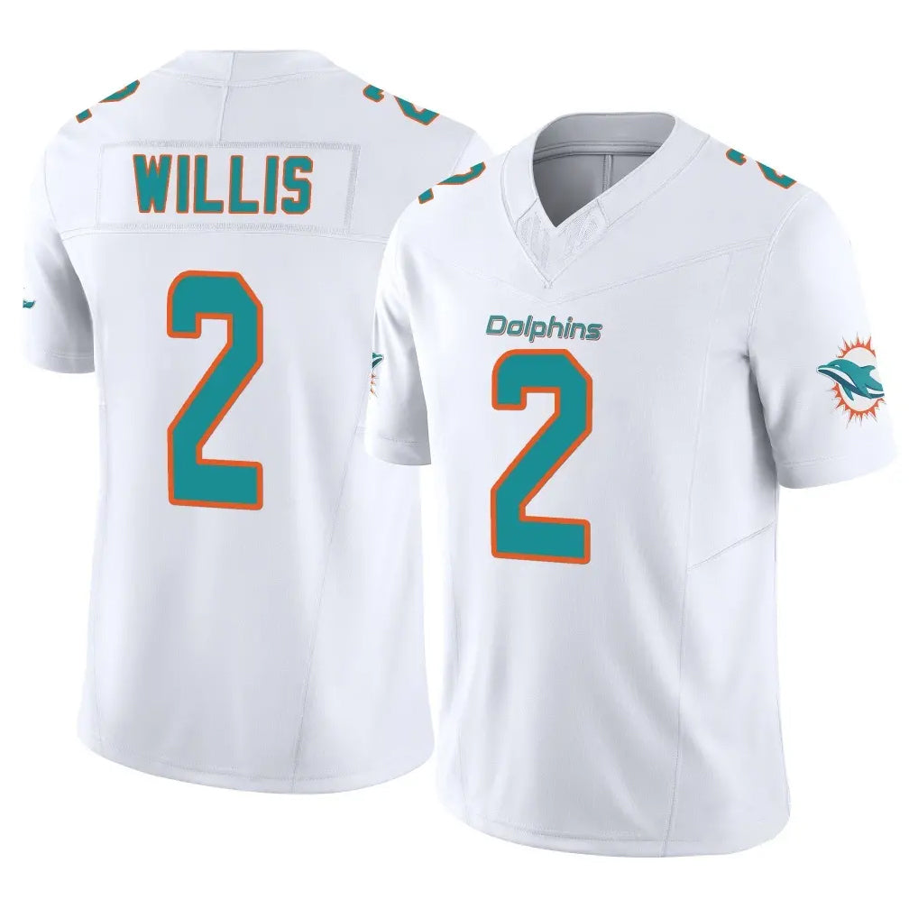 Kieara M.Dolphins #2 Malik Willis Player White Limited Vapor F.U.S.E. Home Game Stitched Jerseys