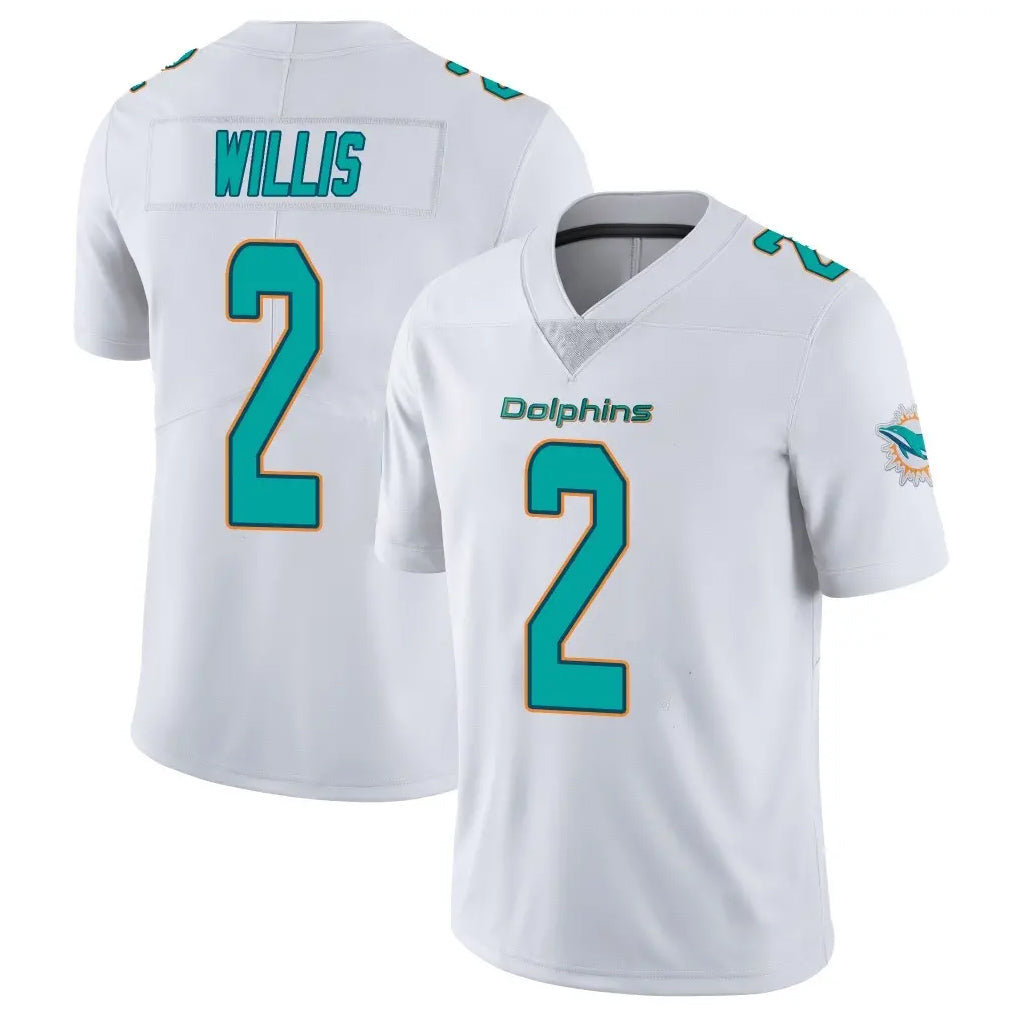 Kieara M.Dolphins #2 Malik Willis Player White Limited Vapor Untouchable Home Game Stitched Jerseys