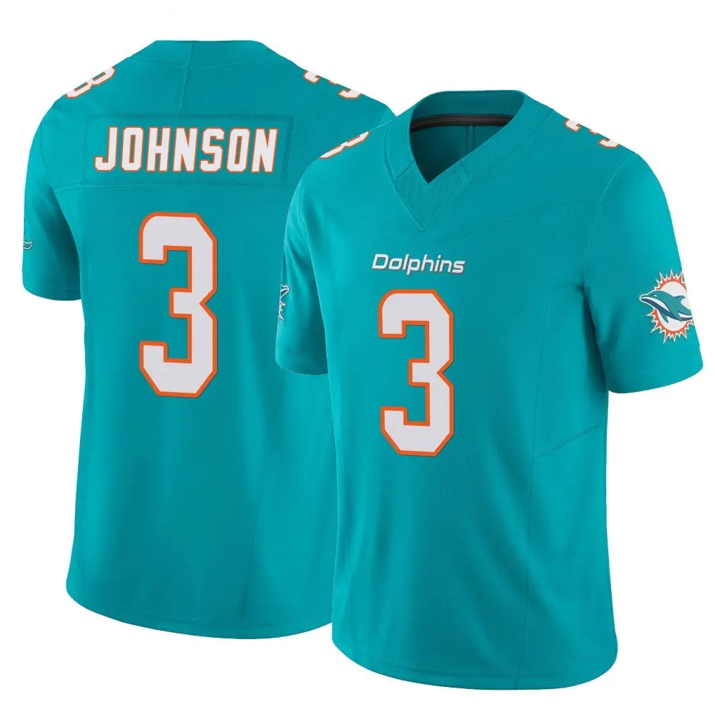Kieara M.Dolphins #3 Chris Johnson Player Aqua Limited Vapor F.U.S.E. Home Game Stitched Jerseys