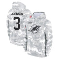 Kieara M.Dolphins #3 Chris Johnson Player Arctic Camo Salute to Service Hoodies Limited Game Stitched Jerseys