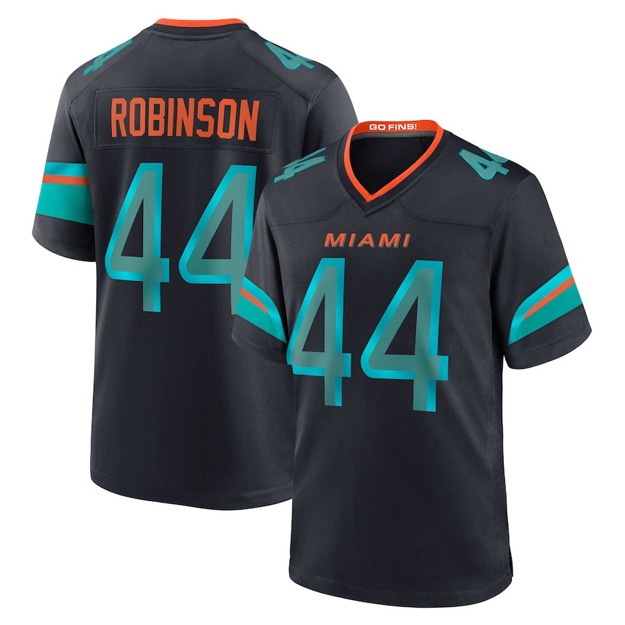 Kieara M.Dolphins #44 Chop Robinson Player Pitch Blue Rivalries Collection Game Stitched Jersey